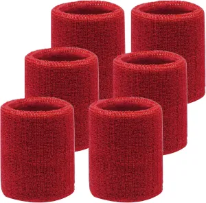 6 Pack 4 Inch Wrist Sweatbands Tennis Wrist Bands Absorbent Sweat Band for Men and Women, Breathable Cotton Sweatbands for Work Out, Football, Basketball, Running Athletic Sports