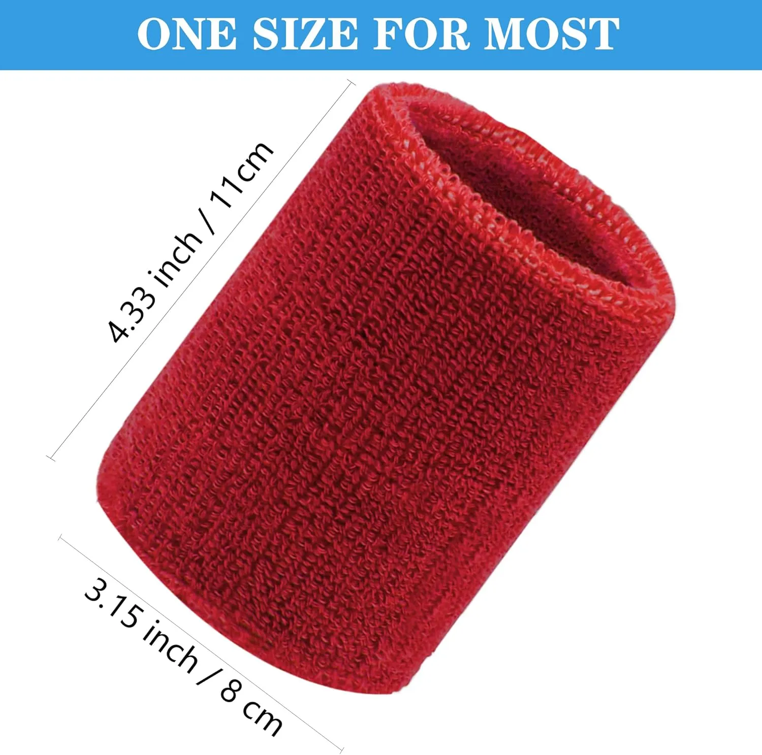 6 Pack 4 Inch Wrist Sweatbands Tennis Wrist Bands Absorbent Sweat Band for Men and Women, Breathable Cotton Sweatbands for Work Out, Football, Basketball, Running Athletic Sports