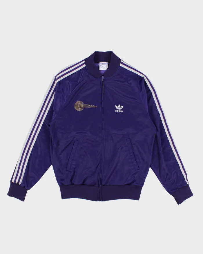 70s/80's Vintage Woman's Purple Adidas ATP Baseball Zip Up Track Jacket - M