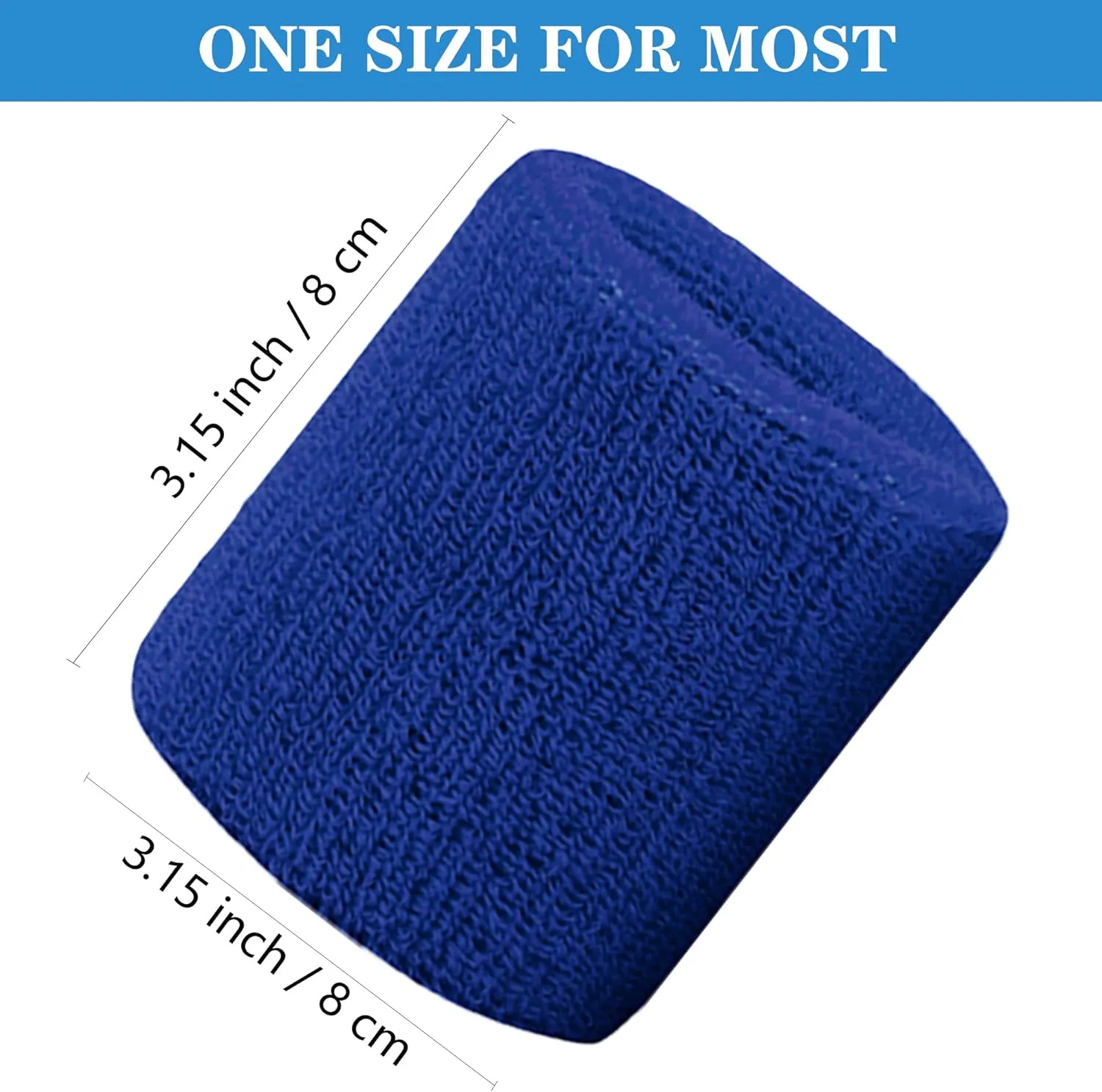 8 Pack Wrist Sweatbands Tennis Wrist Bands Absorbent Sweat Band for Men and Women, Breathable Cotton Sweatbands for Working Out, Football, Basketball, Running Athletic Sports