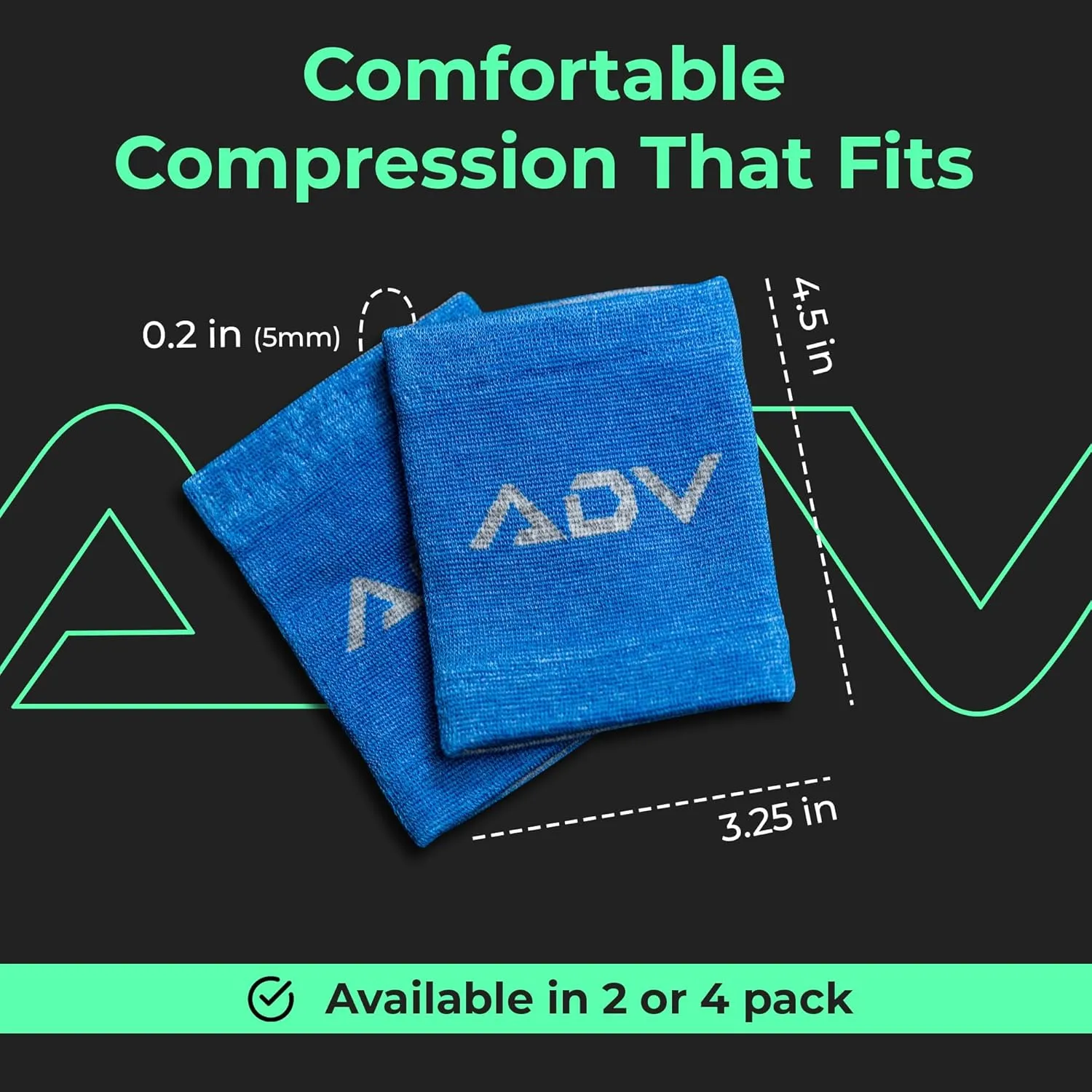 ADV Tennis Wristbands with New Age Polyester Cotton Blend - Ultra Absorbent Wrist Sweatbands - Doublewide & Slim Wrist Bands for Sweat - 4 Pack or 2 Pack