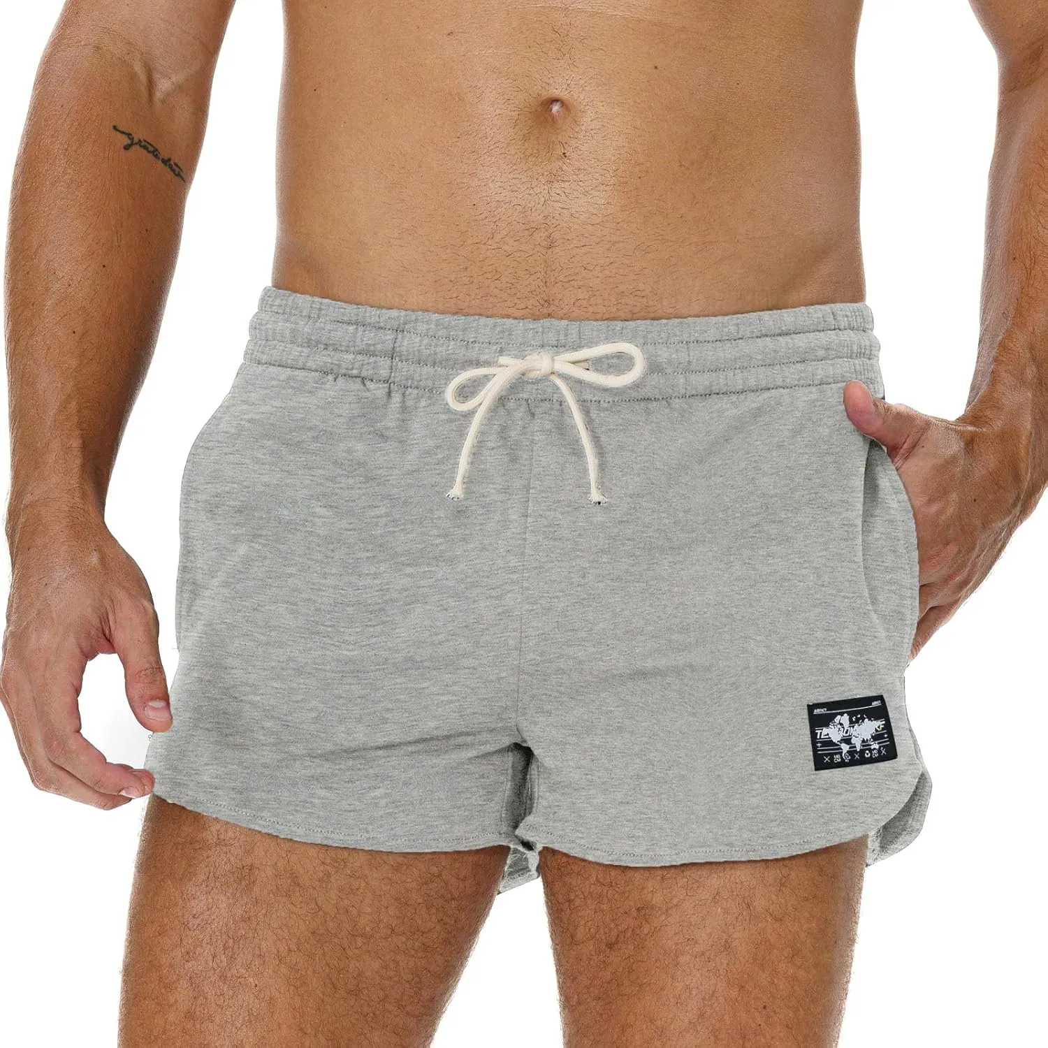 AIMPACT Men's Athletic Shorts Bodybuilding Workout Cotton Gym Shorts with Pockets