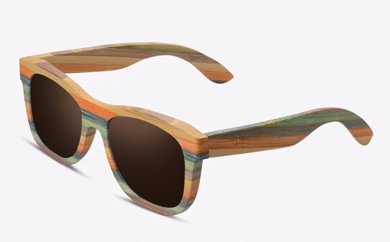 Bamboo Sunglasses Polarized UV400 Skateboard style - BB281