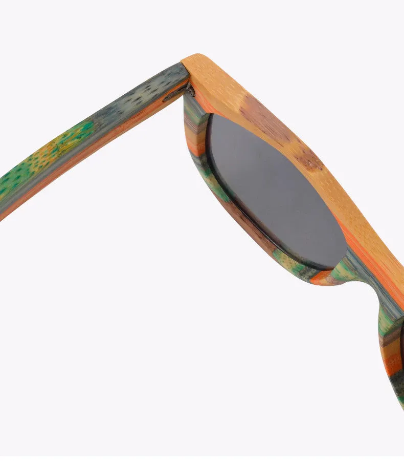 Bamboo Sunglasses Polarized UV400 Skateboard style - BB281