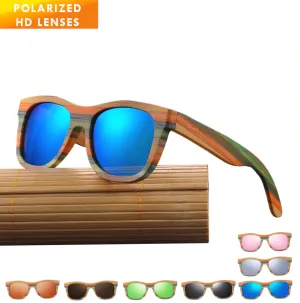Bamboo Sunglasses Polarized UV400 Skateboard style - BB281