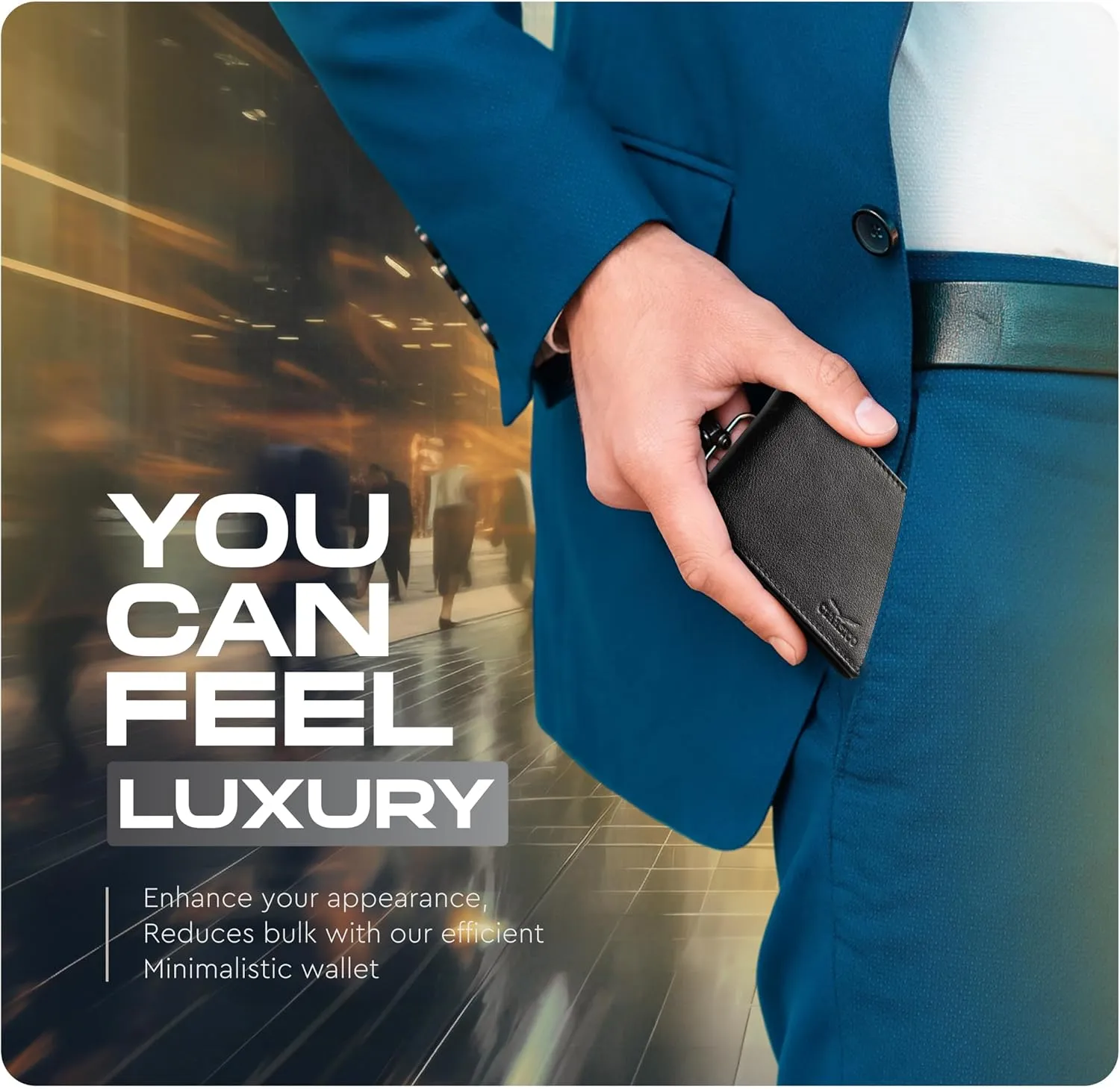 Claasico Mens Bifold Wallet for Men  Genuine Leather RFID Wallet, Slim Billfold Cardholder w/ID Window  Gift Box Included