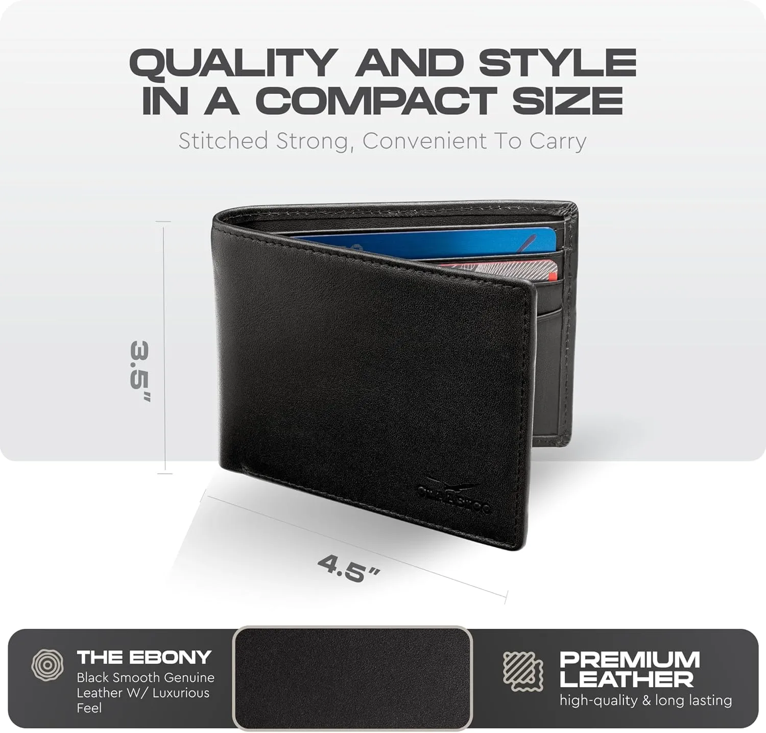 Claasico Mens Bifold Wallet for Men  Genuine Leather RFID Wallet, Slim Billfold Cardholder w/ID Window  Gift Box Included