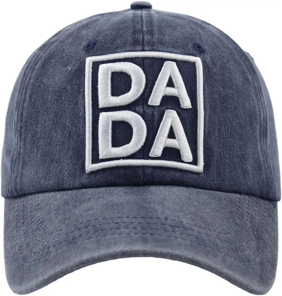 Dada Hats for Men, Vintage Washed Embroidered Dad Life Baseball Cap for Papa Grandpa