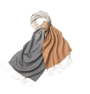 Degradé Lambswool Scarf Woven Grey White Camel