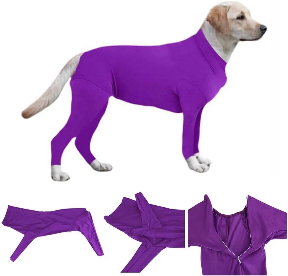 Dog Recovery Suit Abdominal Wound After Surgery Wear, Dog Anti-Licking Elastic Tights Bodysuit, Preventing Full Body for Shedding, Allergy, Wound Protection, E Collar Alternative
