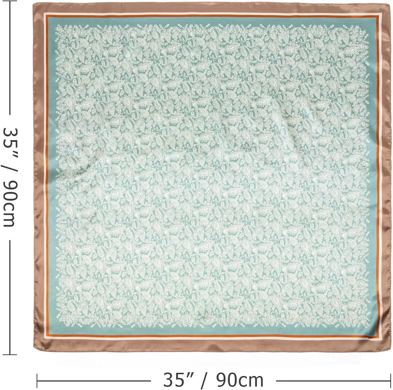 DRESHOW 35 Large Square Satin Head Scarf - 4Pcs Silk Accessories Classic Patterned Squares Beach Bandanas for Women