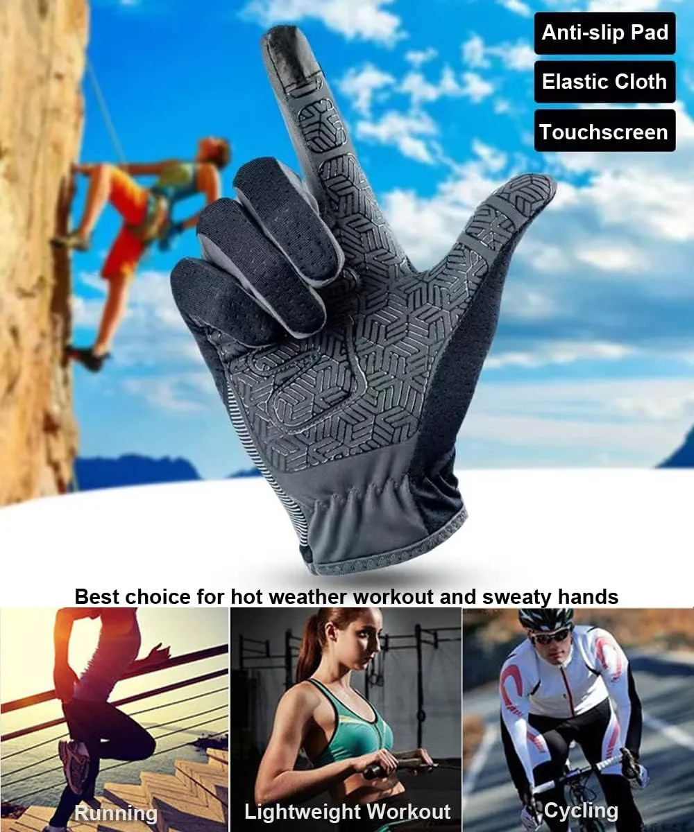 Full Finger Hiking & Cycling Gloves - Thin Gloves for Men & Women - UV Protection, Great for Adult Bikes, Driving & Gym