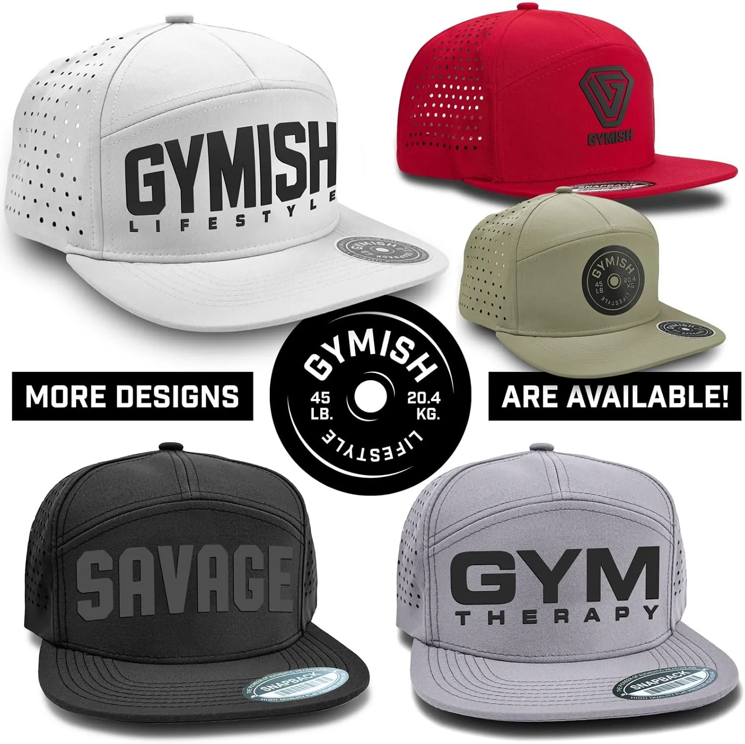 Gym Therapy Hats for Men Workout Classic Snapback 7 Panel Laser Vented Hat Mens Gifts