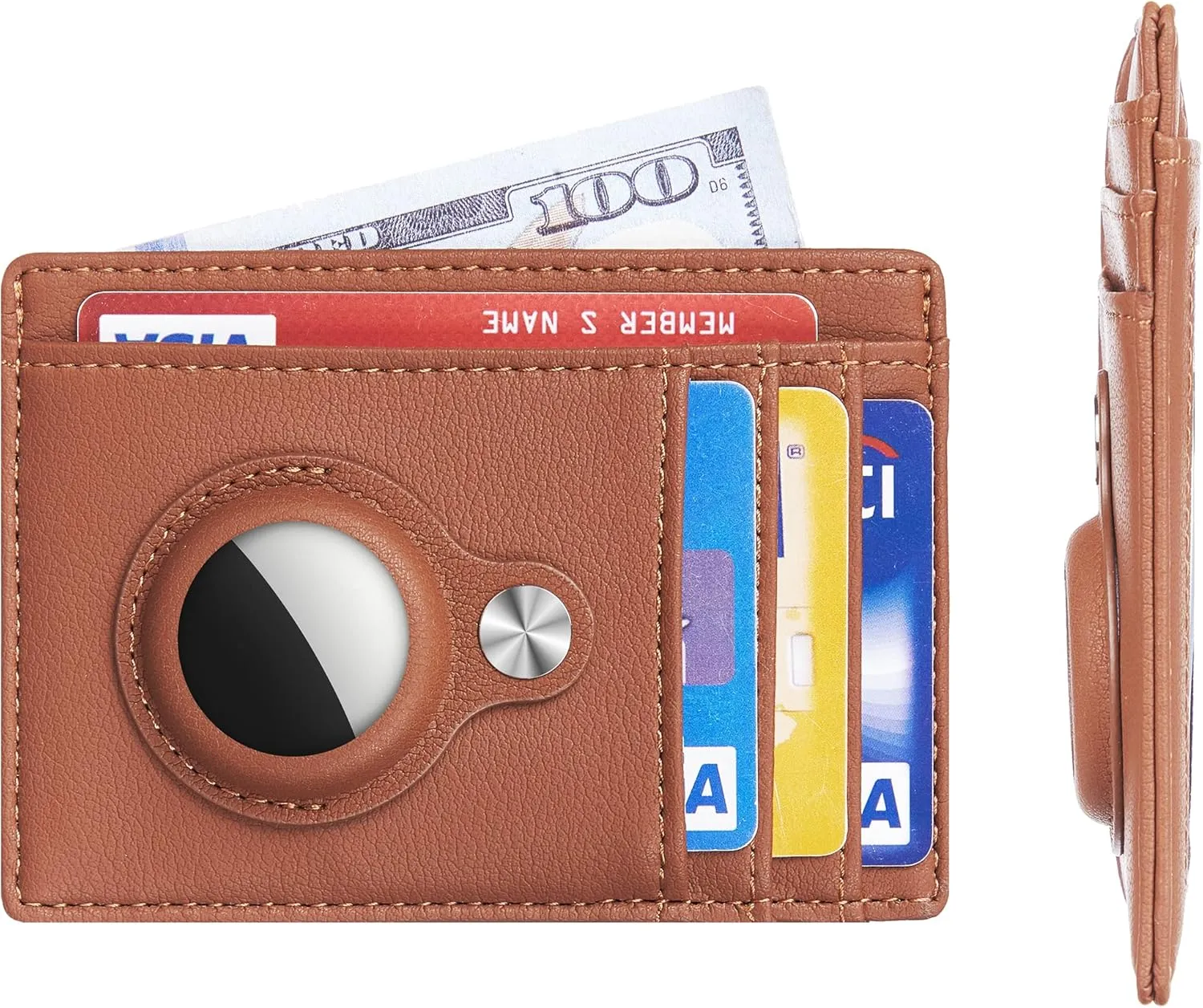 Hawanik Slim Minimalist Front Pocket Air Tag Wallet, RFID Blocking Card Holder Wallet with Airtag Holder