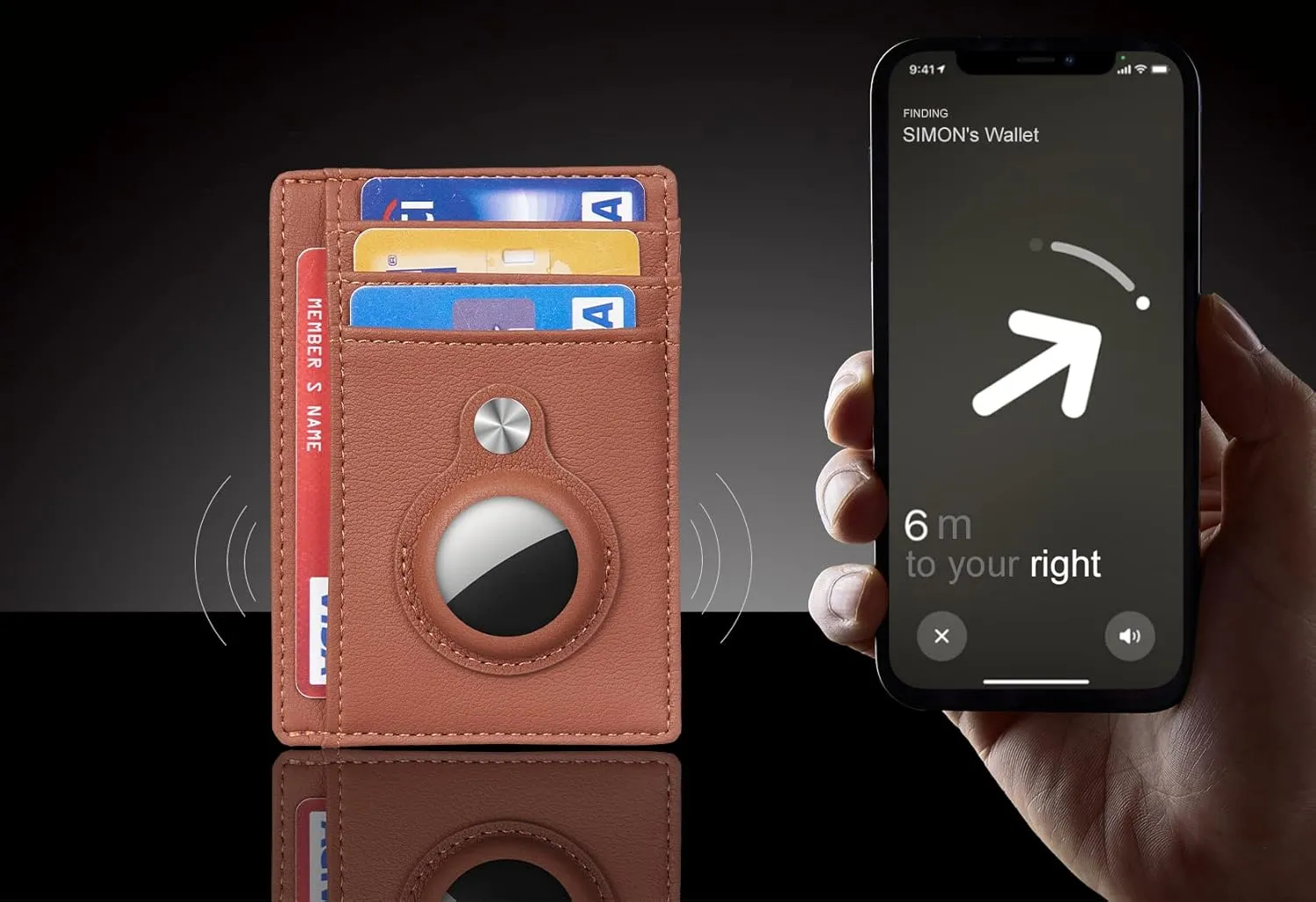 Hawanik Slim Minimalist Front Pocket Air Tag Wallet, RFID Blocking Card Holder Wallet with Airtag Holder