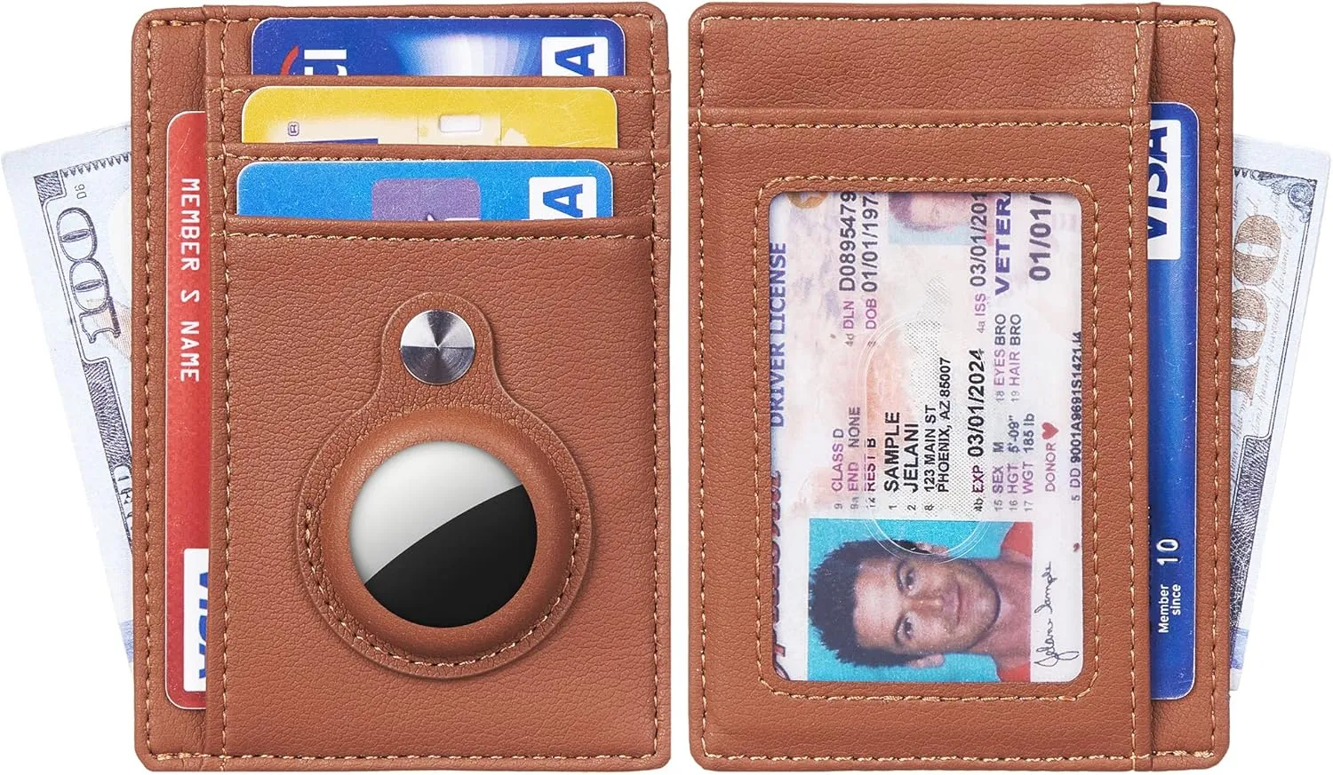 Hawanik Slim Minimalist Front Pocket Air Tag Wallet, RFID Blocking Card Holder Wallet with Airtag Holder