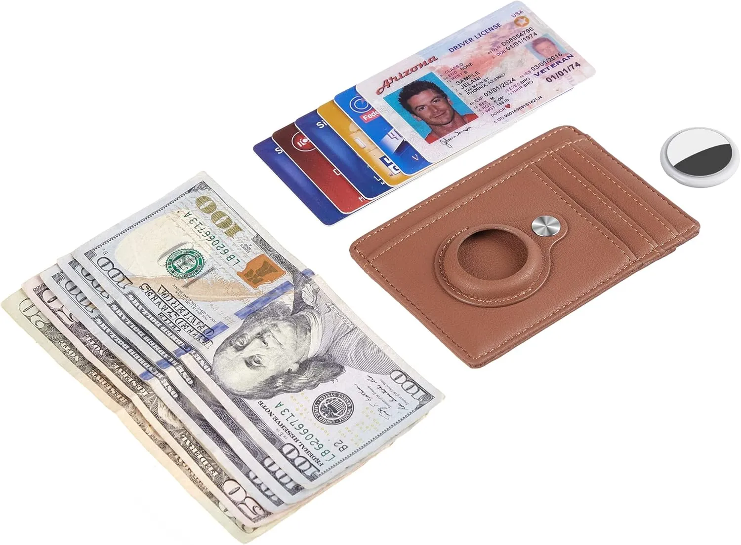 Hawanik Slim Minimalist Front Pocket Air Tag Wallet, RFID Blocking Card Holder Wallet with Airtag Holder