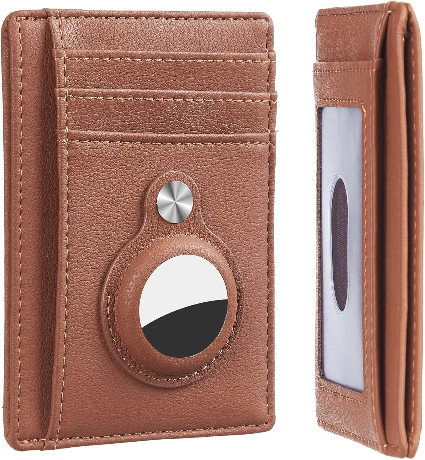 Hawanik Slim Minimalist Front Pocket Air Tag Wallet, RFID Blocking Card Holder Wallet with Airtag Holder