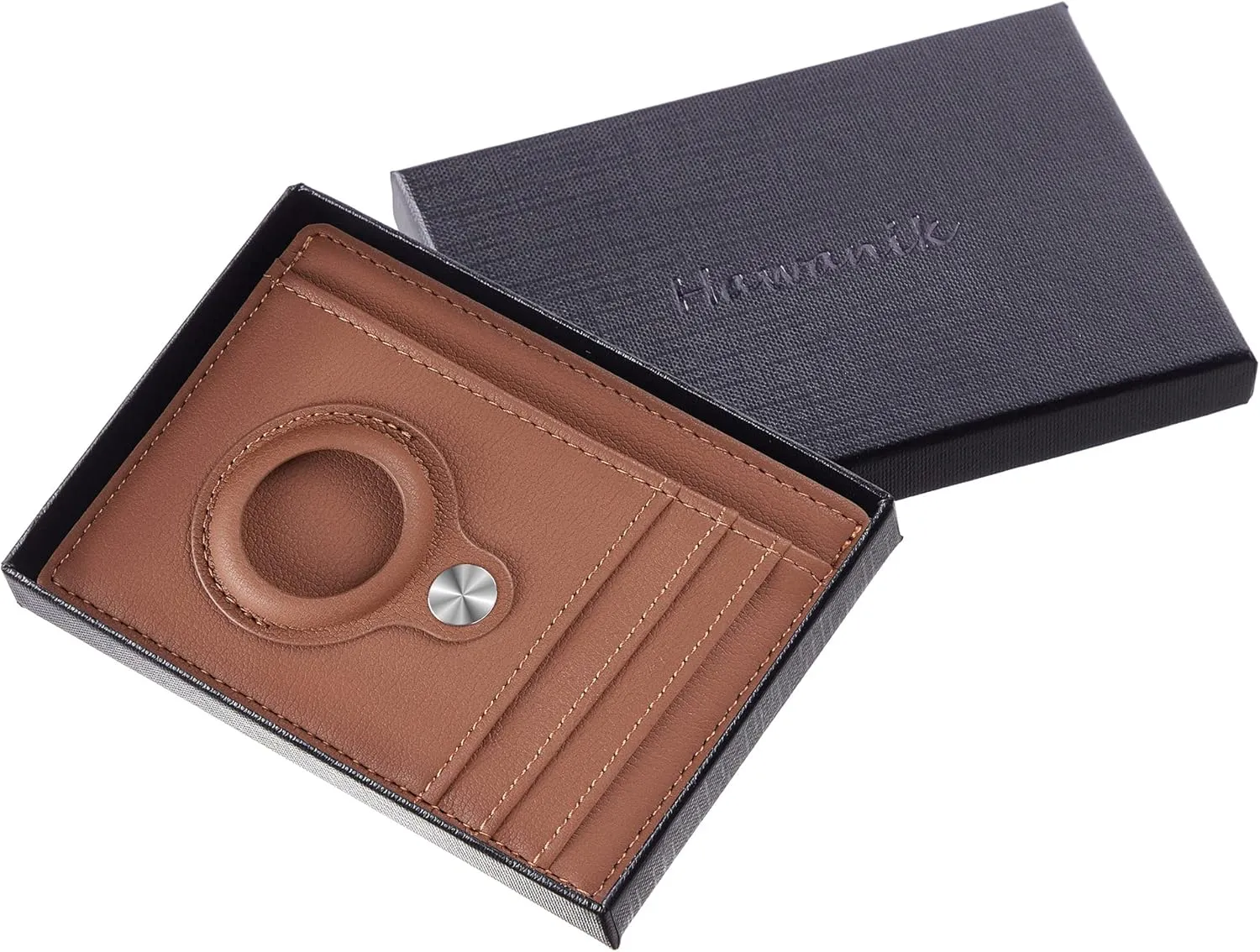 Hawanik Slim Minimalist Front Pocket Air Tag Wallet, RFID Blocking Card Holder Wallet with Airtag Holder