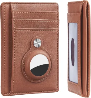 Hawanik Slim Minimalist Front Pocket Air Tag Wallet, RFID Blocking Card Holder Wallet with Airtag Holder
