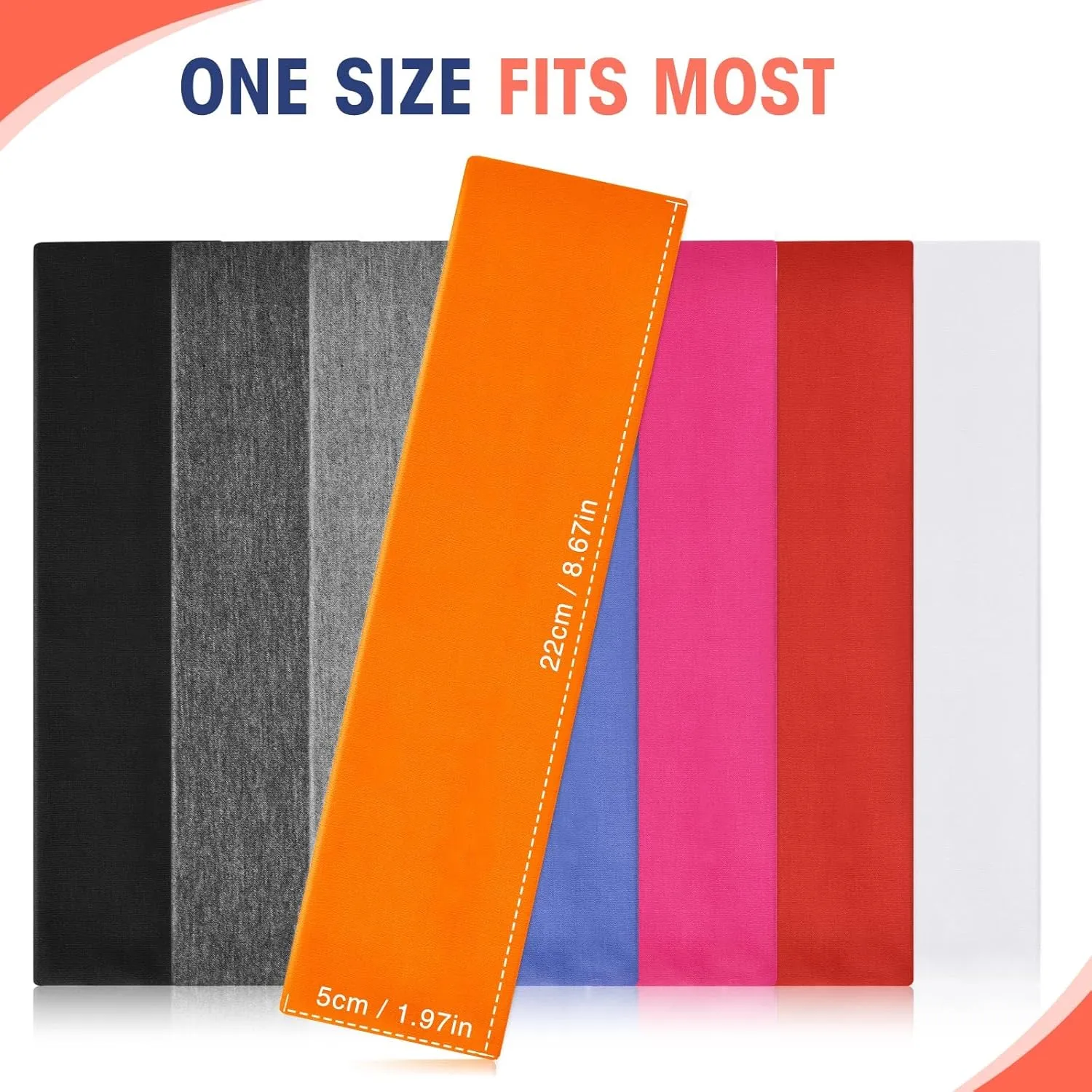 Hotop 20 Pcs Sport Headbands for Girls Women Non Slip Stretchy Soft Fabric Elastic Headband Bulk for Yoga DIY Team Gifts