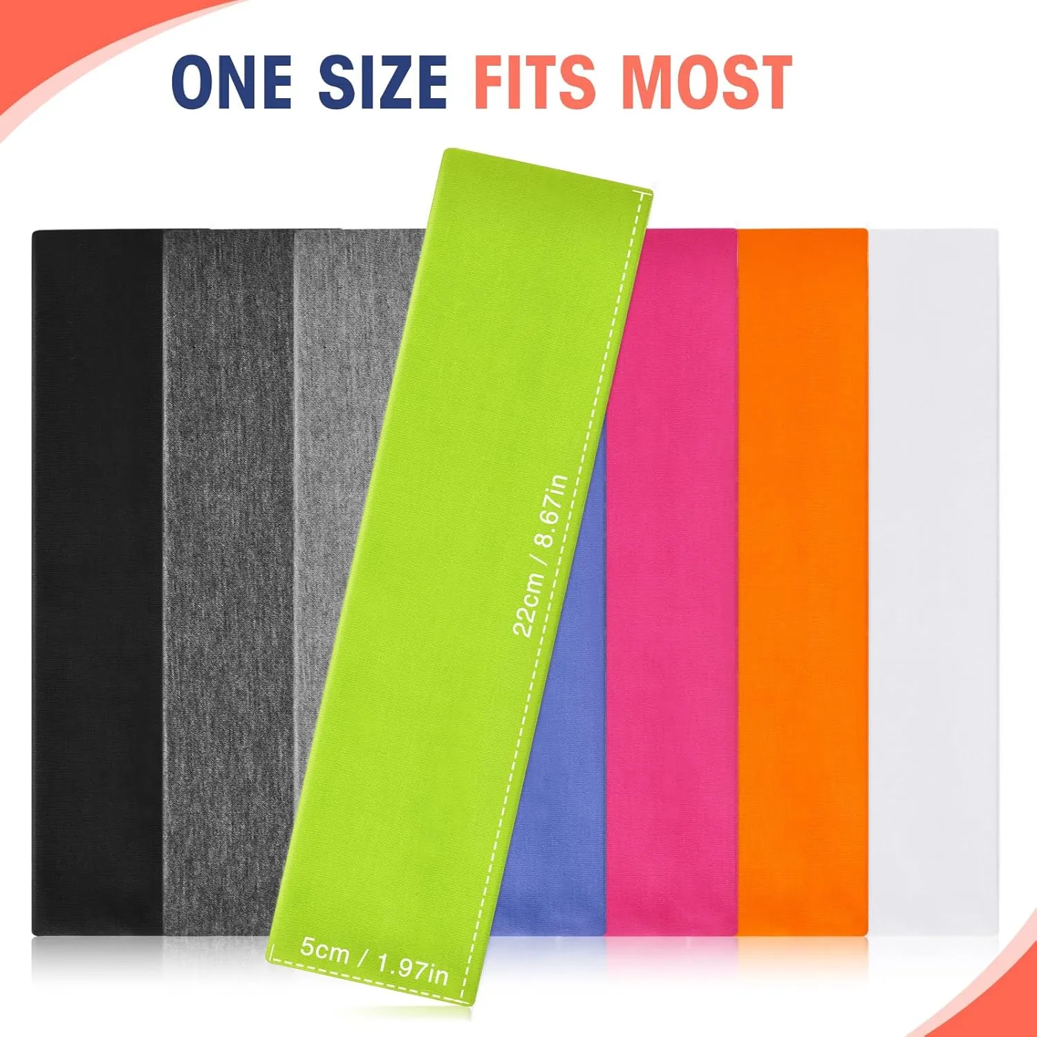 Hotop 20 Pcs Sport Headbands for Girls Women Non Slip Stretchy Soft Fabric Elastic Headband Bulk for Yoga DIY Team Gifts