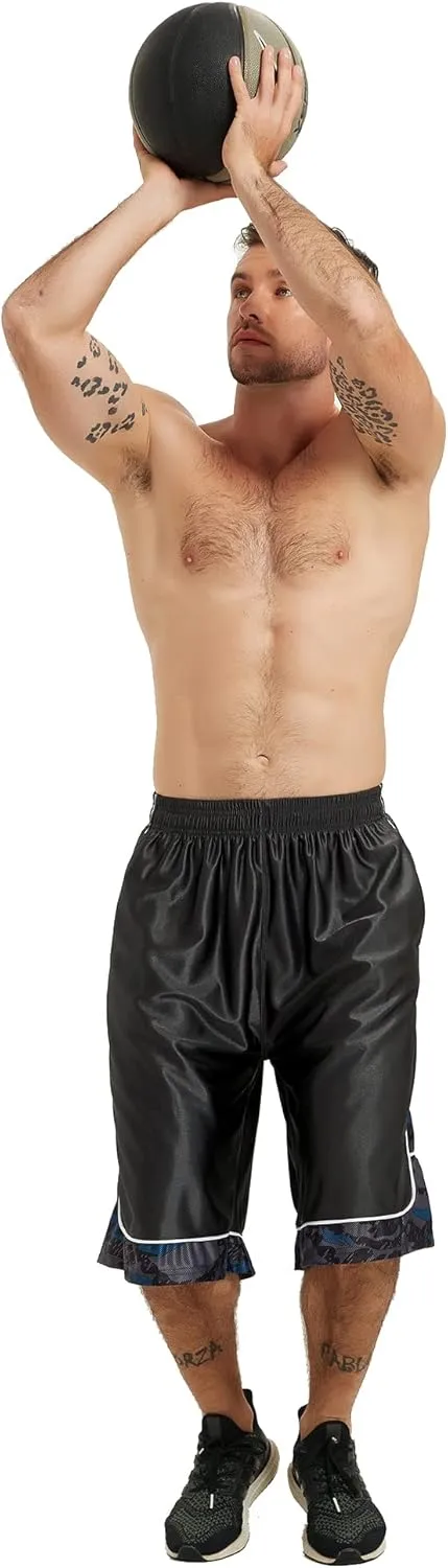 HQUEC Men's 12" Athletic Shorts Long Basketball Workout Shorts Below Knee Loose-Fit with Pockets