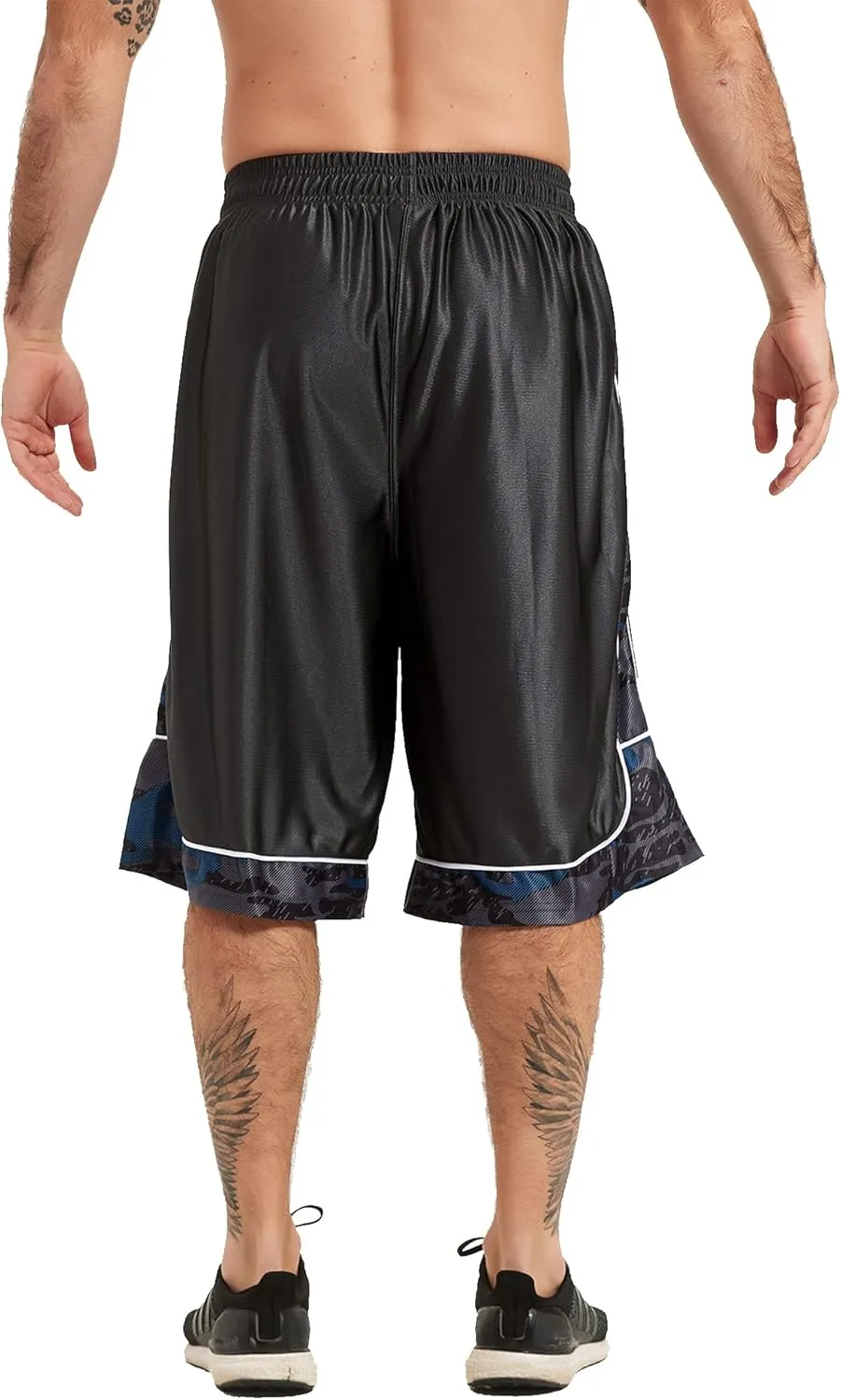 HQUEC Men's 12" Athletic Shorts Long Basketball Workout Shorts Below Knee Loose-Fit with Pockets