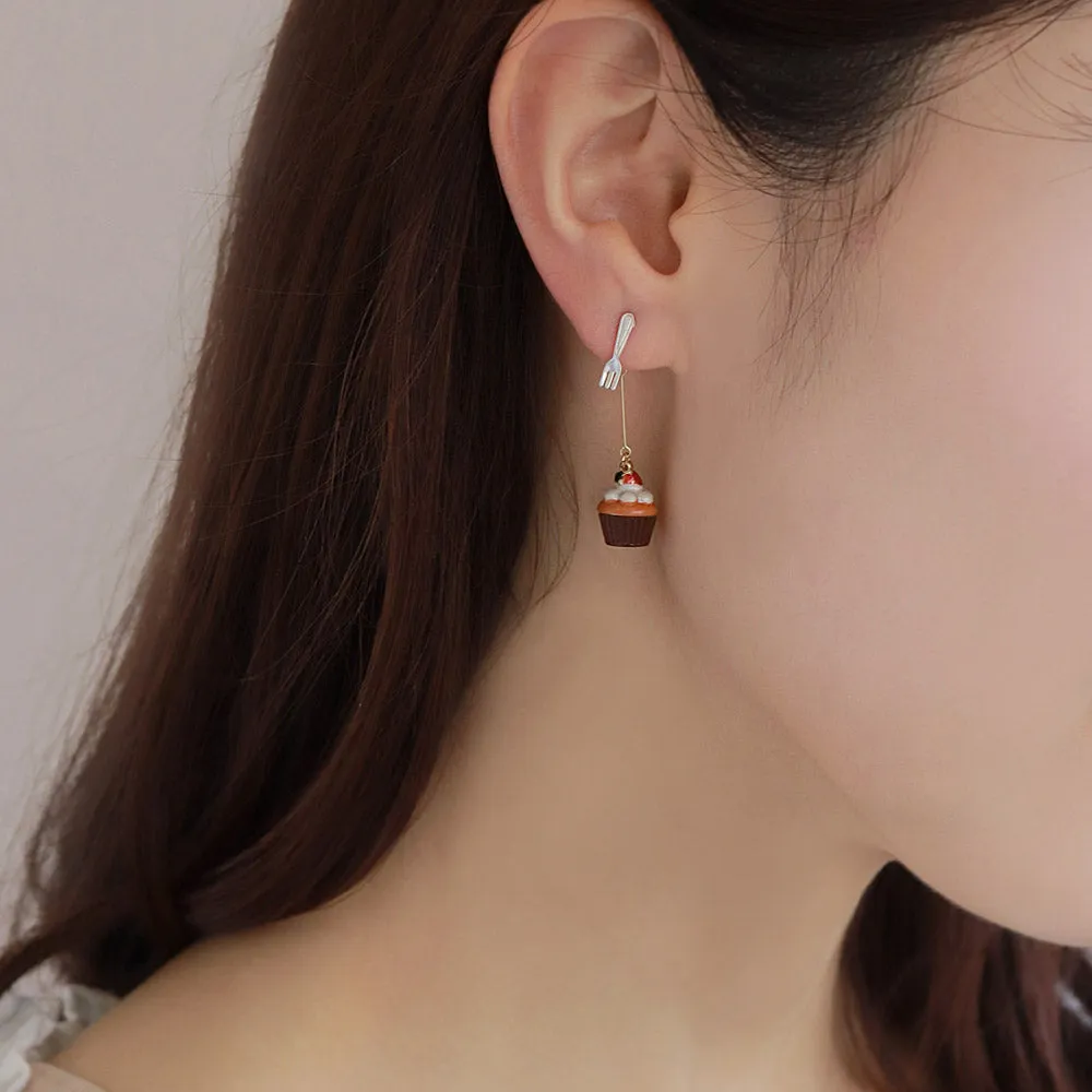 Iced Latte and Muffin Mismatched Earrings