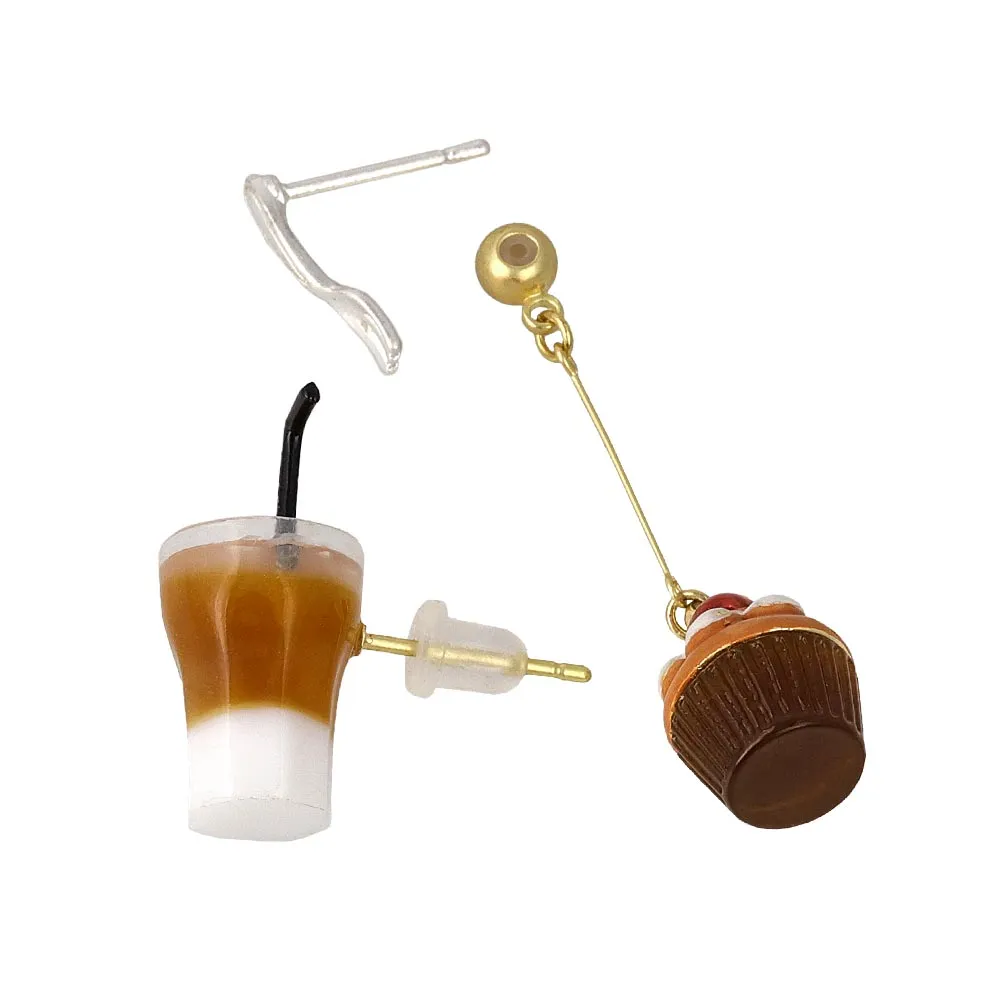 Iced Latte and Muffin Mismatched Earrings