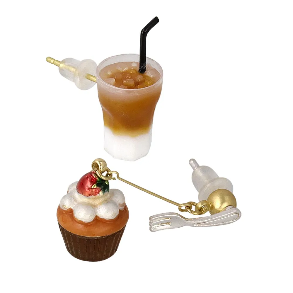 Iced Latte and Muffin Mismatched Earrings