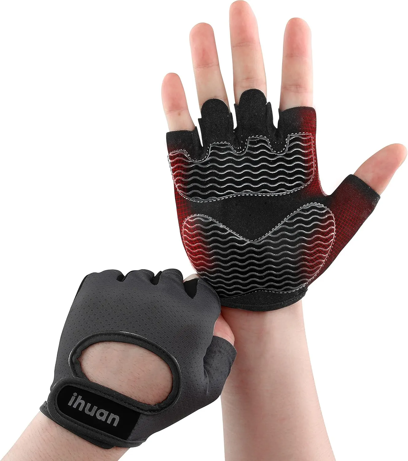 ihuan Workout Gym Gloves Weight Lifting for Exercise | Partition Palm Protection |Enhance Grip | Fitness Lightweight Breathable | Cycling Men & Women