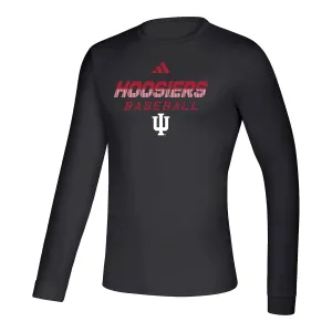 Indiana Hoosiers Adidas Creator Baseball Black Long Sleeve T-Shirt