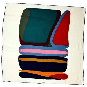 Loro Piana Scarf Cashmere Silk Abstract Pop Soft Design