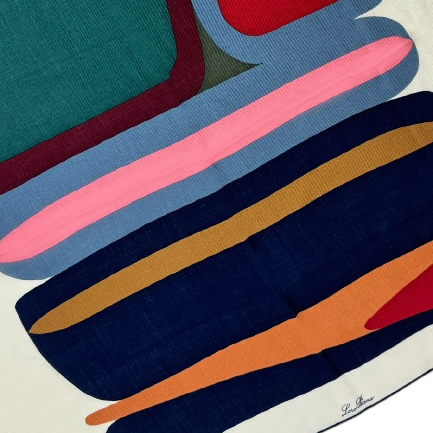 Loro Piana Scarf Cashmere Silk Abstract Pop Soft Design