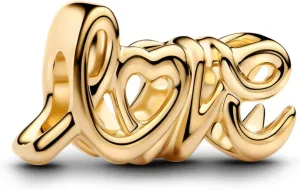 Love Gold Charms 925 Sterling Silver for Women Bracelets and Necklaces Dangle Beads Mothers Day Jewelry for Mom