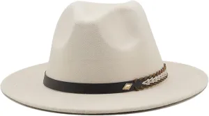 Men's Vintage Wide Brim Fedora Hats for Women Men Panama Jazz Hat Unisex Classic Cap for Party Wedding Church