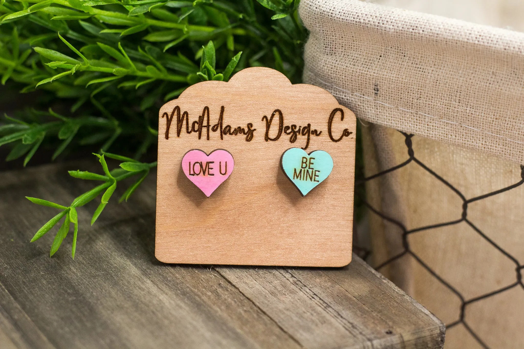 Mismatched Conversation Hearts Studs