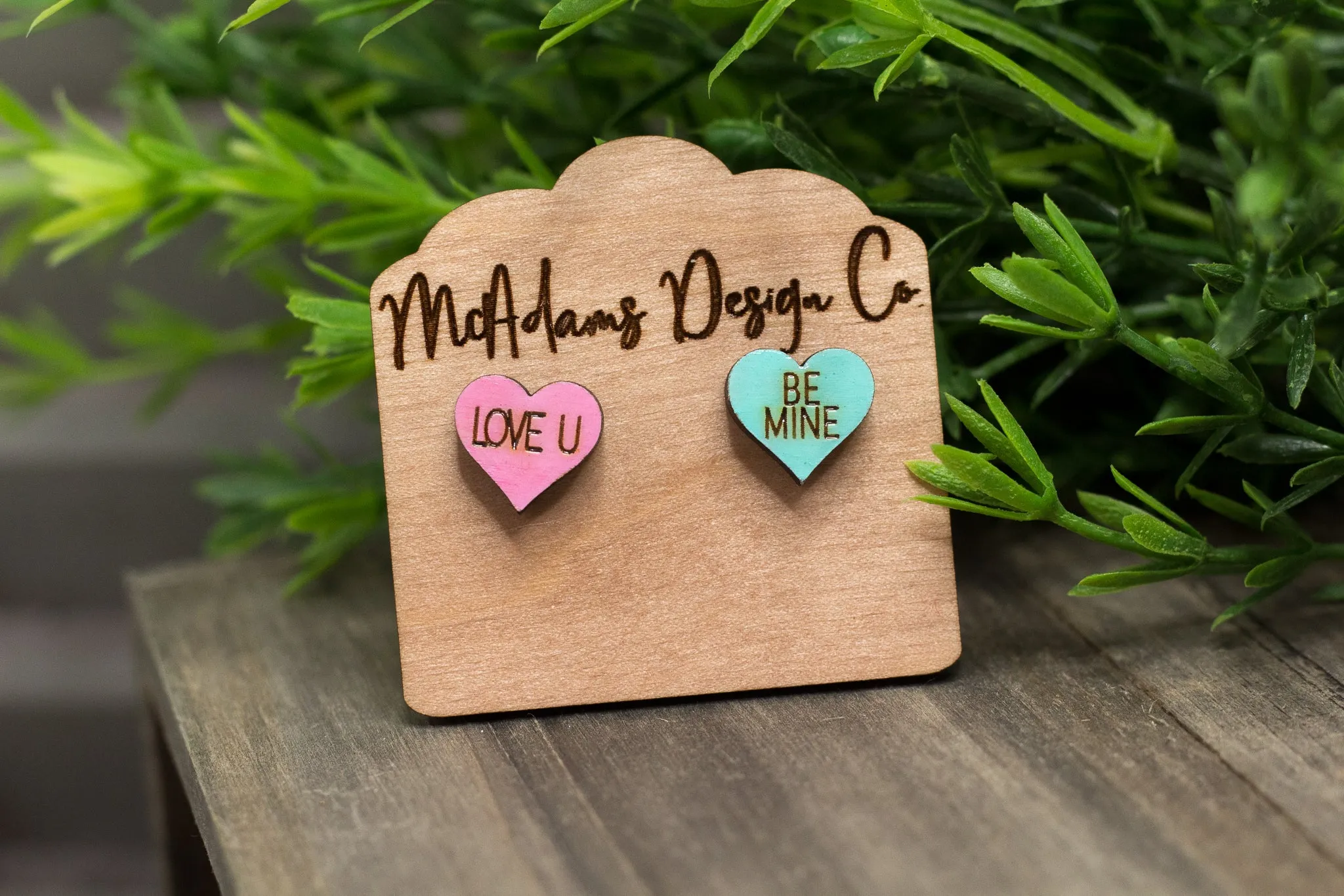 Mismatched Conversation Hearts Studs