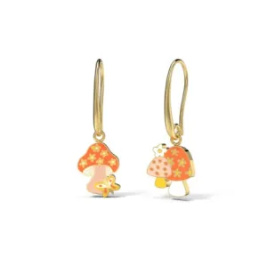 Mushroom Enamel Drop Earrings