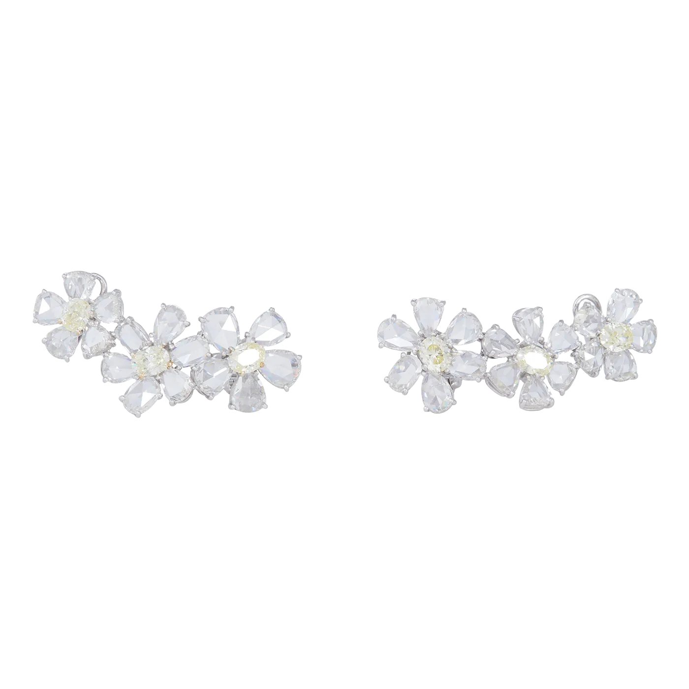 Petal Earrings with Diamonds