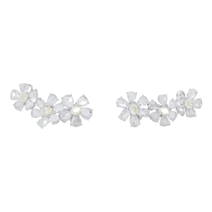 Petal Earrings with Diamonds