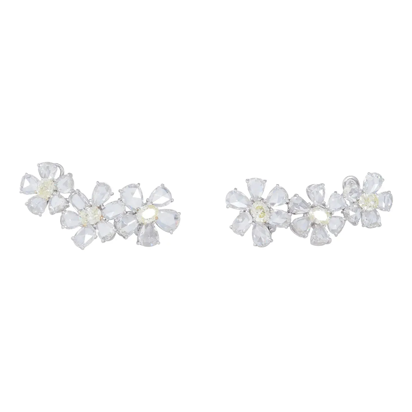 Petal Earrings with Diamonds