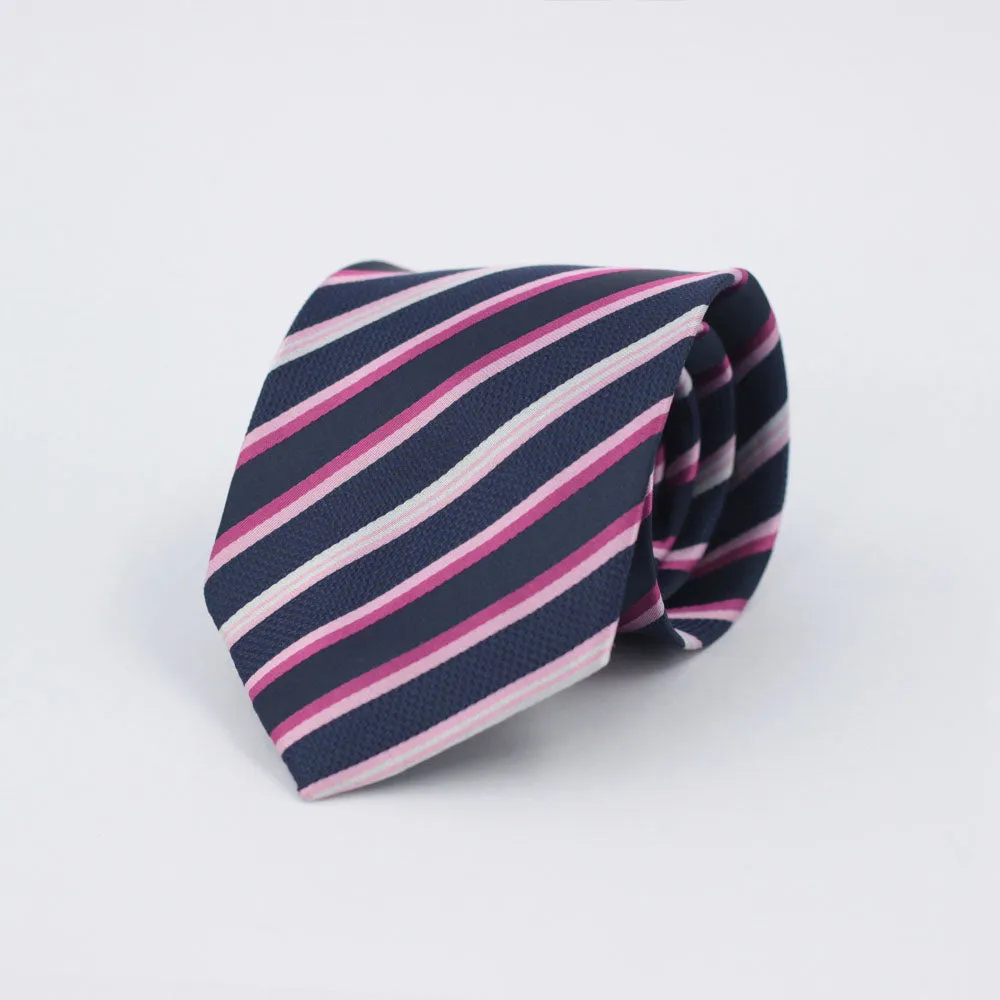 PINK & BLUE STRIPED TIE