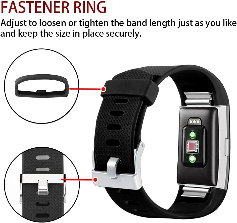 POY Replacement Bands Compatible for Fitbit Charge 2, Classic Edition Adjustable Sport Wristbands