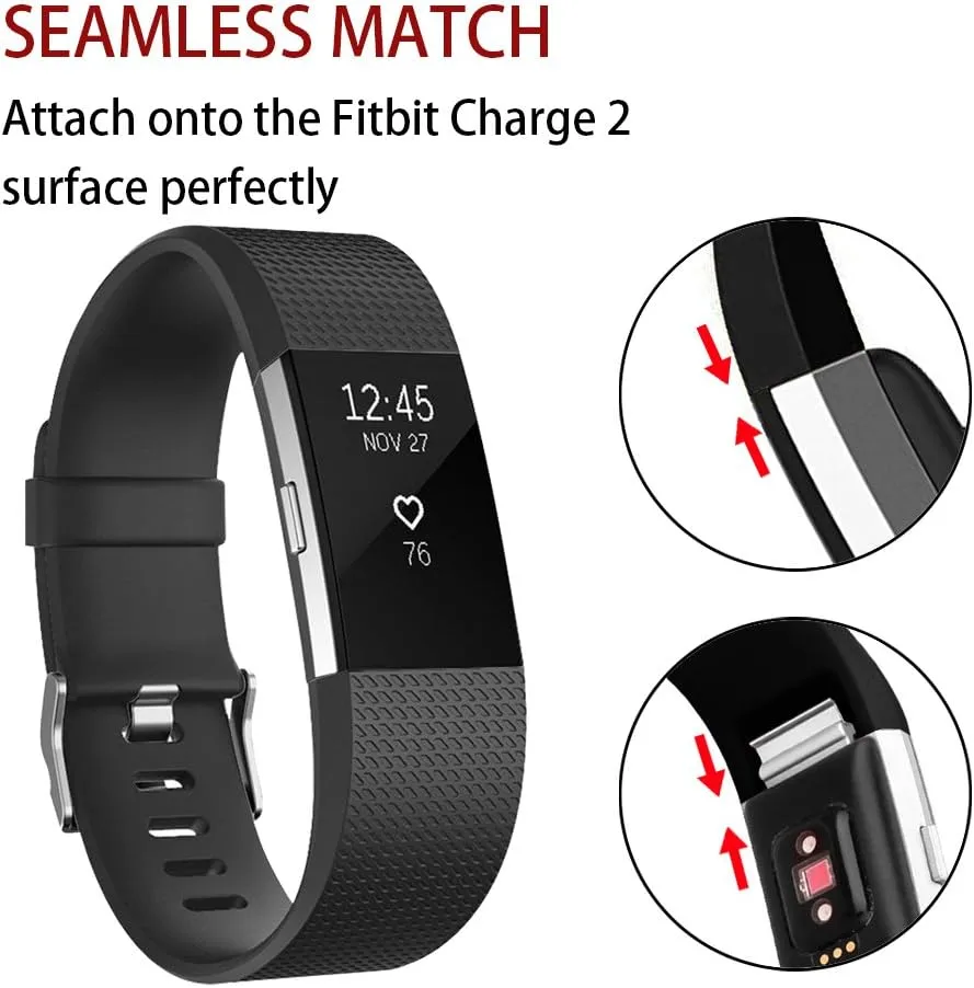 POY Replacement Bands Compatible for Fitbit Charge 2, Classic Edition Adjustable Sport Wristbands