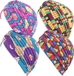 Qhome Women's Rasta Turban Indian Style Head Wrap Cap Hat Hair Cover Headband Various Print Design