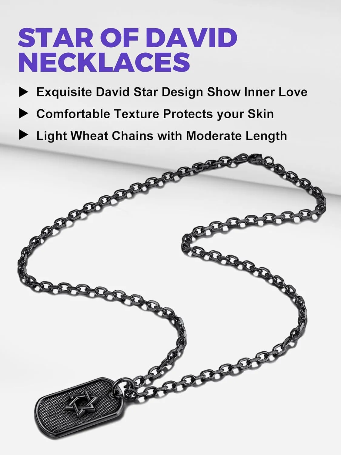 Richsteel Star of David Necklaces for Women Mens Stainless Steel/18K Gold Plated Hexagram Pendant Jewish Israel Jewelry