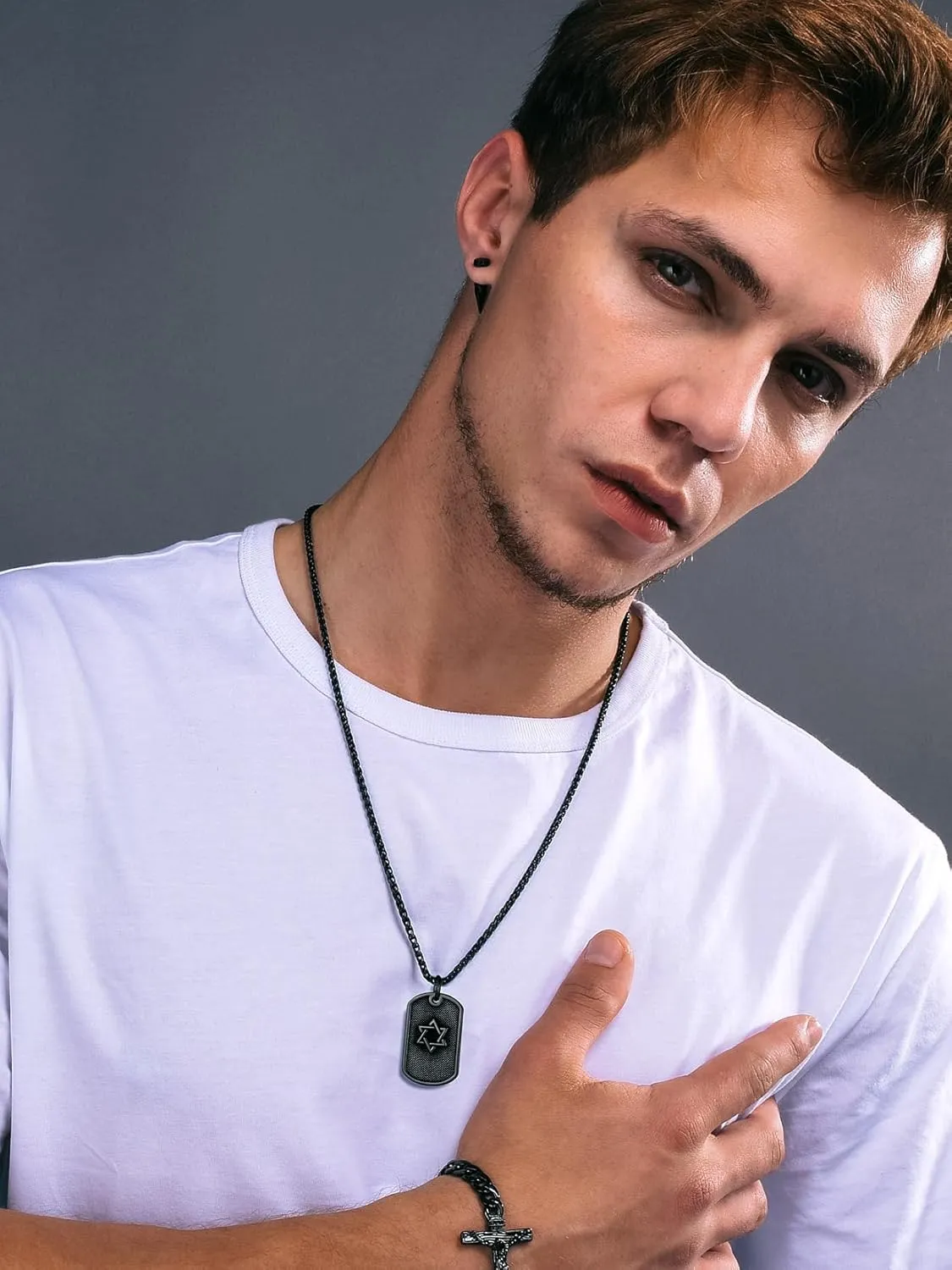 Richsteel Star of David Necklaces for Women Mens Stainless Steel/18K Gold Plated Hexagram Pendant Jewish Israel Jewelry