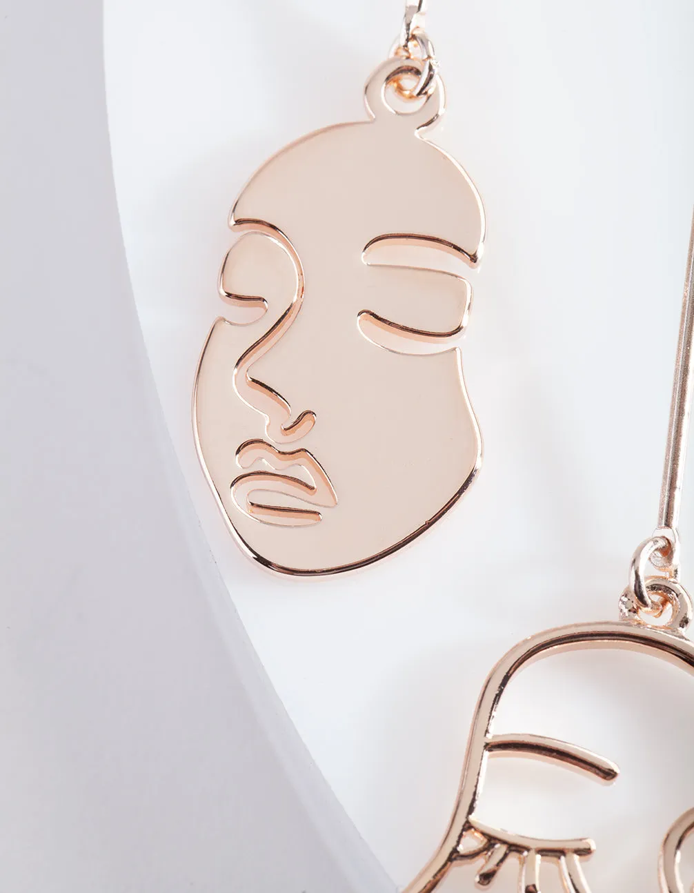 Rose Gold Mismatch Face Earrings